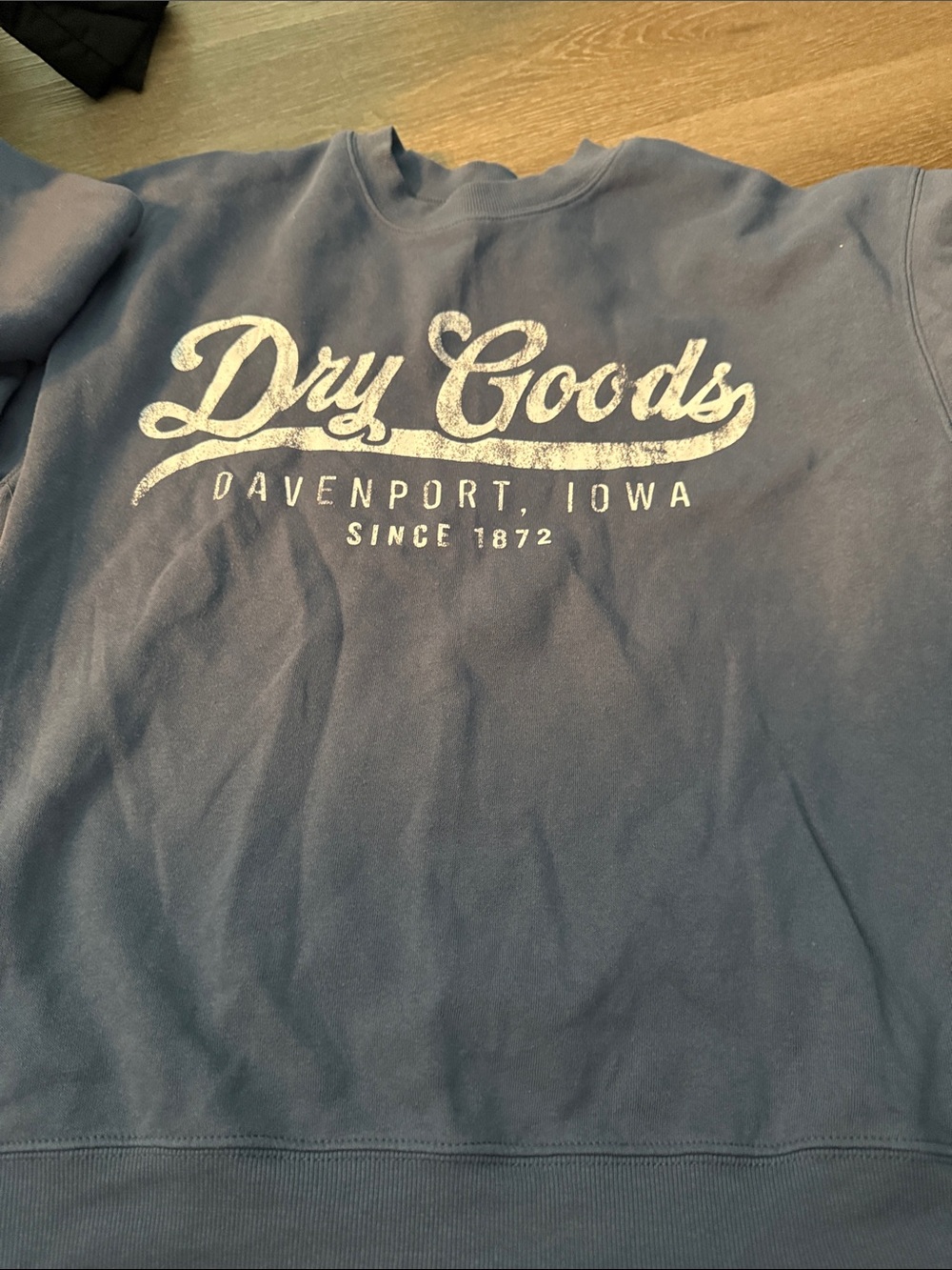Dry Goods Blue Crewneck with White Script Logo